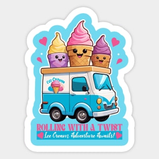 ice cream truck Sticker